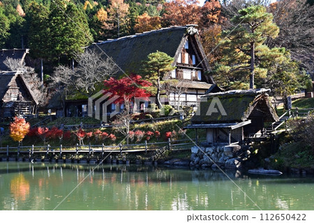 飛驒村的古民居在紅葉盛時改變了運氣 112650422