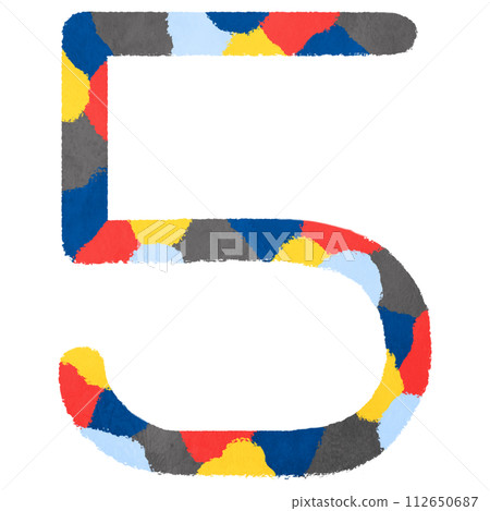 Decorative letters of the number "5" 112650687