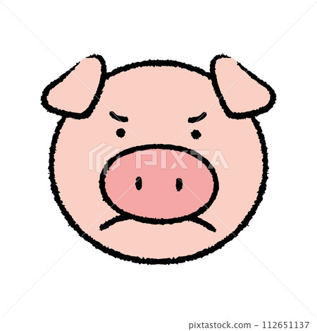 Illustration material of angry pig face Illustration material of angry pig face 112651137
