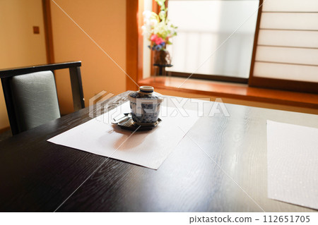 Chawanmushi placed in a Japanese-style room Chawanmushi placed in a Japanese-style room 112651705
