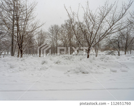 road covered with snow 112651760