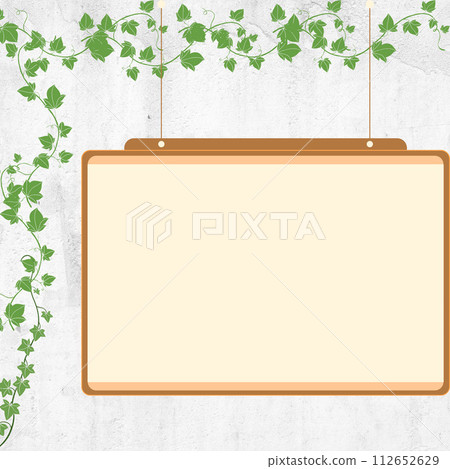 Cute message board with ivy leaves Cute message board with ivy leaves 112652629