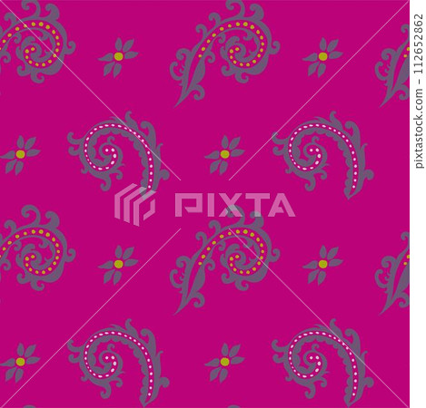 Flowers in blossom, leaves and floral paisley Flowers in blossom, leaves and floral paisley 112652862