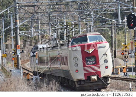 JNR type 381 series pendulum express running on the Hakubi Line in Reiwa 112653523