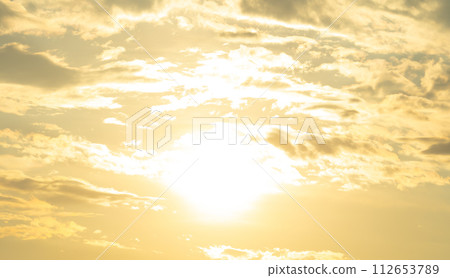 Sunset sky. Abstract nature background. Dramatic blue with orange colorful clouds in twilight time. Sunset sky. Abstract nature background. Dramatic blue with orange colorful clouds in twilight time. 112653789