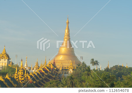Shwedagon Pagoda, Burmese temples of Bagan City, unesco world heritage, Yangon, Myanmar or Burma. Tourist destination. Shwedagon Pagoda, Burmese temples of Bagan City, unesco world heritage, Yangon, Myanmar or Burma. Tourist destination. 112654078
