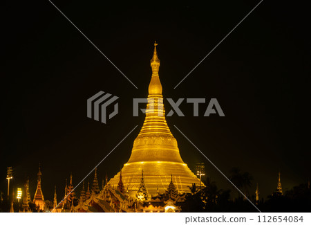 Shwedagon Pagoda, Burmese temples of Bagan City, unesco world heritage, Yangon, Myanmar or Burma. Tourist destination. Shwedagon Pagoda, Burmese temples of Bagan City, unesco world heritage, Yangon, Myanmar or Burma. Tourist destination. 112654084