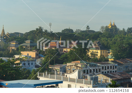 Shwedagon Pagoda, Burmese temples of Bagan City, unesco world heritage, Yangon, Myanmar or Burma. Tourist destination. Shwedagon Pagoda, Burmese temples of Bagan City, unesco world heritage, Yangon, Myanmar or Burma. Tourist destination. 112654158