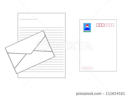 Letter envelopes, stationery, and official postcards Letter envelopes, stationery, and official postcards 112654581