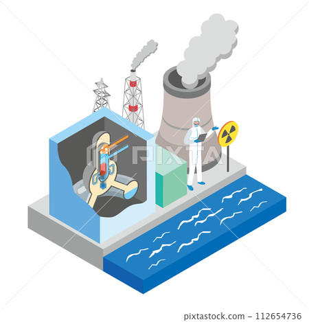 Image illustration of a nuclear power plant 112654736