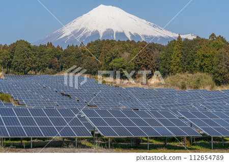 Solar power generation Mt. Fuji 112654789