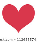 Simple and cute red heart illustration (flat design) 112655574