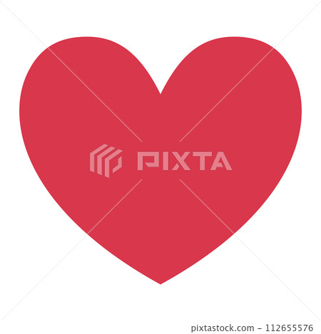 Simple and cute red heart illustration (flat design) 112655576