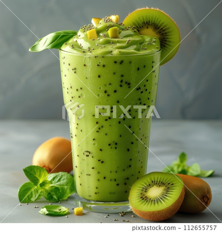 kiwi vitamin cocktail in a glass 112655757