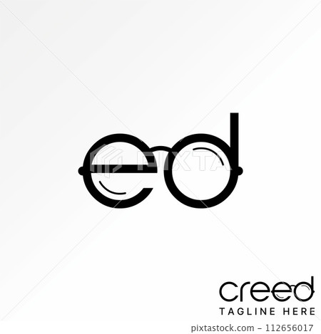 Logo design graphic concept creative premium vector stock sign letter initial ED font like eye glasses sunglasses vision. Related to typography optic Logo design graphic concept creative premium vector stock sign letter initial ED font like eye glasses sunglasses vision. Related to typography optic 112656017