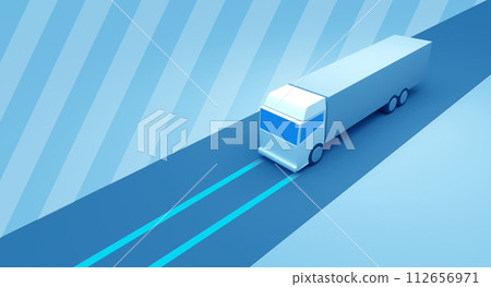 一輛大卡車在路上行駛的插圖 112656971