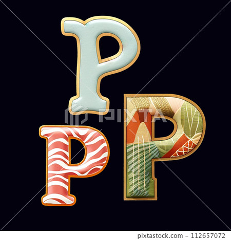Whimsical collection of a various P letter in a fusion style. Whimsical collection of a various P letter in a fusion style. 112657072