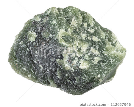 specimen of natural raw green nephrite rock cutout specimen of natural raw green nephrite rock cutout 112657946