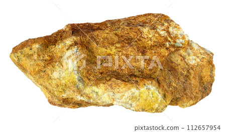 specimen of natural raw beaverite rock cutout 112657954