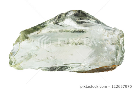 specimen of natural raw prasiolite mineral cutout 112657970