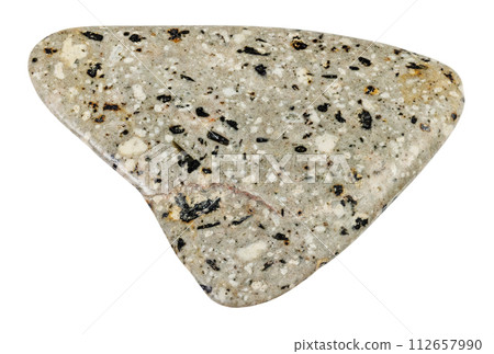 specimen of natural polished andesite rock cutout specimen of natural polished andesite rock cutout 112657990