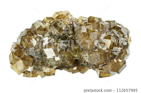 druse of green andradite garnet crystals cutout 112657995