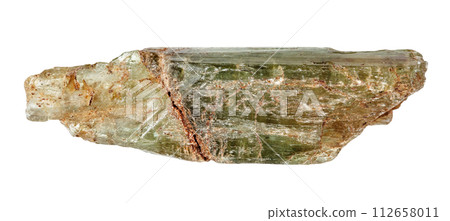 specimen of natural raw epidote crystal cutout specimen of natural raw epidote crystal cutout 112658011