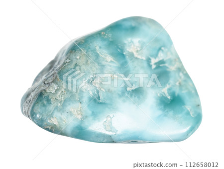 specimen of natural tumbled larimar rock cutout specimen of natural tumbled larimar rock cutout 112658012