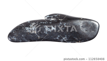 natural polished braunite gemstone cutout 112658408