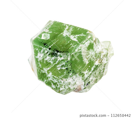 specimen of natural raw demantoid mineral cutout specimen of natural raw demantoid mineral cutout 112658442