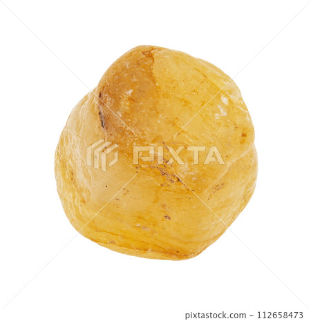 natural rough yellow sapphire crystal cutout 112658473