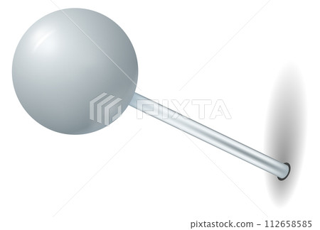 Blank metal sewing pin mockup. Realistic fastener Blank metal sewing pin mockup. Realistic fastener 112658585