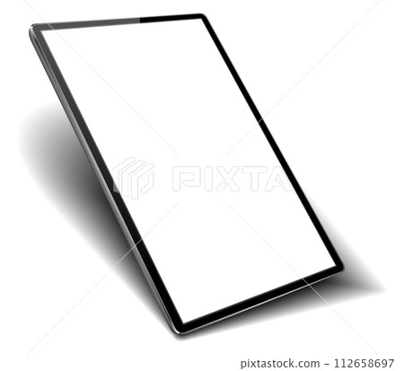 Tablet with white screen. Mobile app mockup realistic 112658697