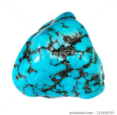 natural tumbled turquenite gem stone cutout 112658755