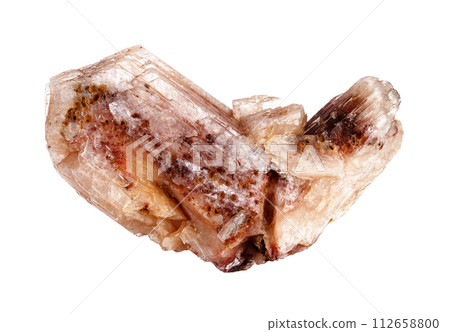 specimen of natural raw stilbite mineral cutout 112658800