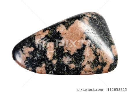 specimen of natural polished gabbro mineral cutout 112658815