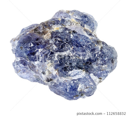 specimen of natural raw cordierite gemstone cutout 112658832