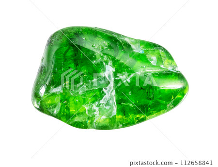 natural tumbled chromian diopside crystal cutout natural tumbled chromian diopside crystal cutout 112658841