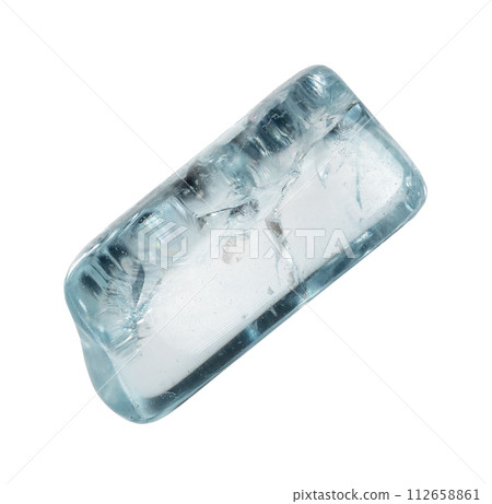 natural tumbled aquamarine crystal cutout 112658861