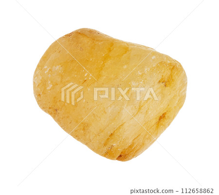 natural raw yellow sapphire crystal cutout 112658862