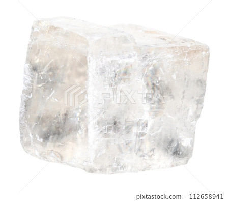 natural raw colorless calcite rock cutout natural raw colorless calcite rock cutout 112658941