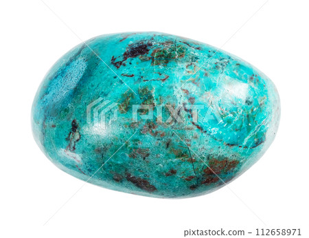 natural tumbled chrysocolla mineral cutout 112658971