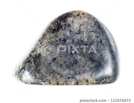 specimen of natural tumbled diorite rock cutout 112658972