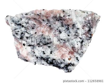 raw miaskite with pink cancrinite mineral cutout raw miaskite with pink cancrinite mineral cutout 112658981