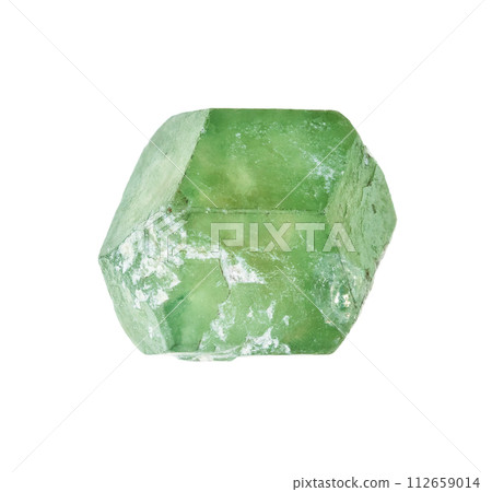 specimen of natural uncut demantoid crystal cutout specimen of natural uncut demantoid crystal cutout 112659014