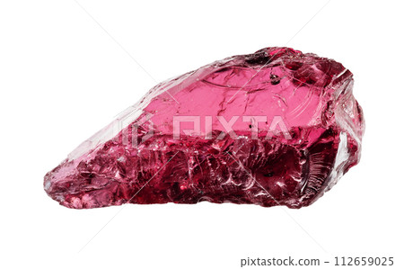 specimen of natural raw rhodolite crystal cutout 112659025