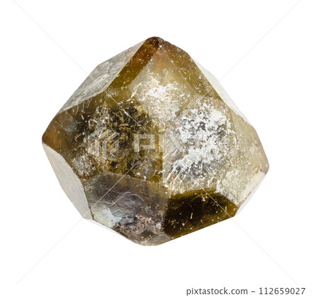 natural raw brown green grossular crystal cutout 112659027