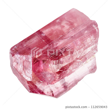 specimen of natural rubellite crystal cutout 112659043