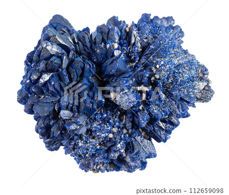 specimen of natural raw azurite mineral cutout 112659098
