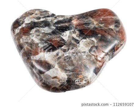 specimen of natural polished monzonite rock cutout specimen of natural polished monzonite rock cutout 112659107